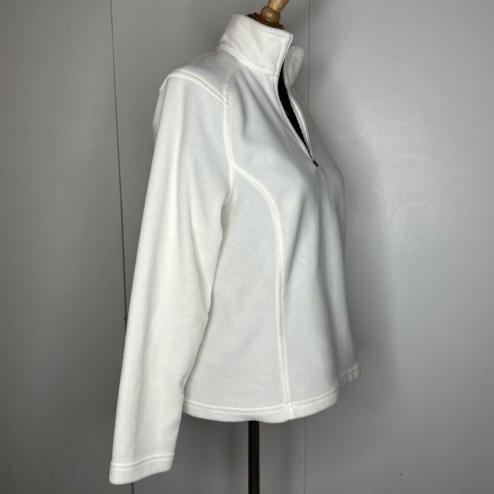 Lands End Womens Polartec Aircore 100 White Textured Fleece 1/4 Zip Pullover S/P - Picture 4 of 9